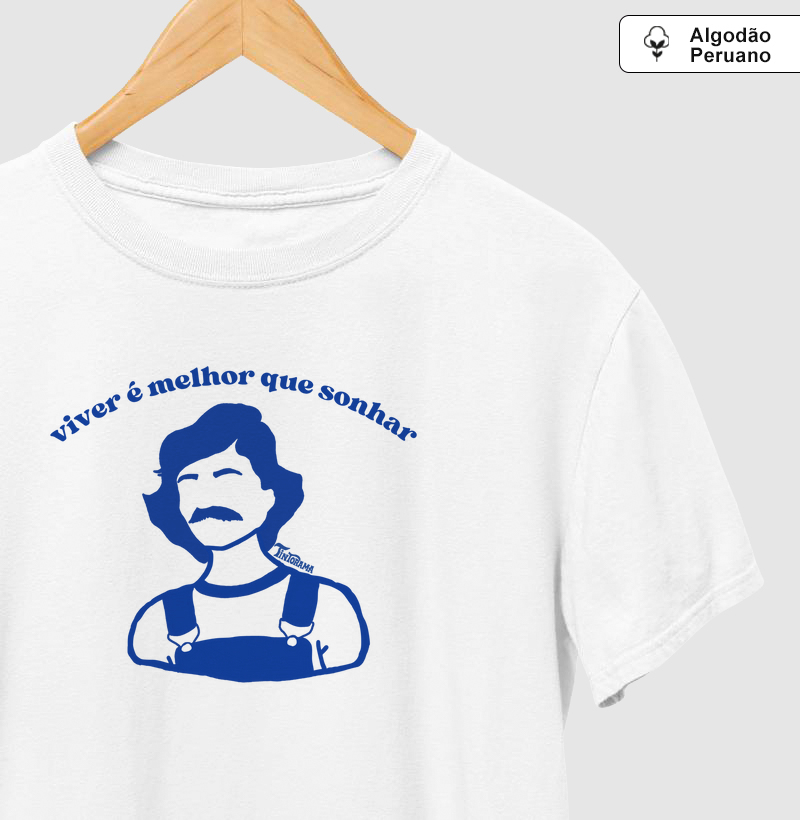 Camiseta de Algodão Peruano "viver é melhor"