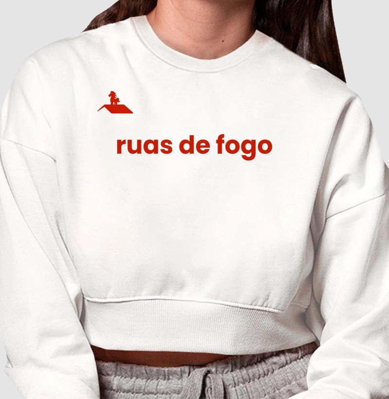 Cropped Moletom Ruas de Fogo