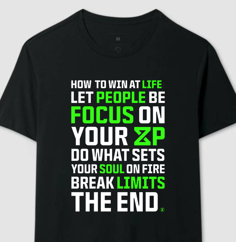 Camiseta Preta “How to Win at Life” [DXP PRE-SEASON]