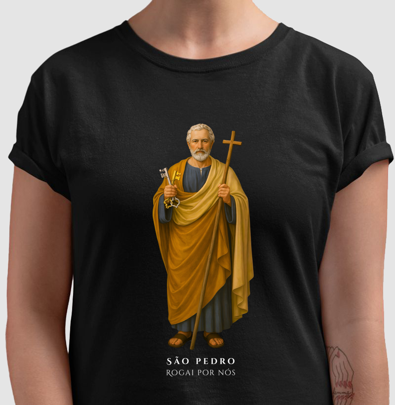 Camiseta Católica - São Pedro, Rogai por nós