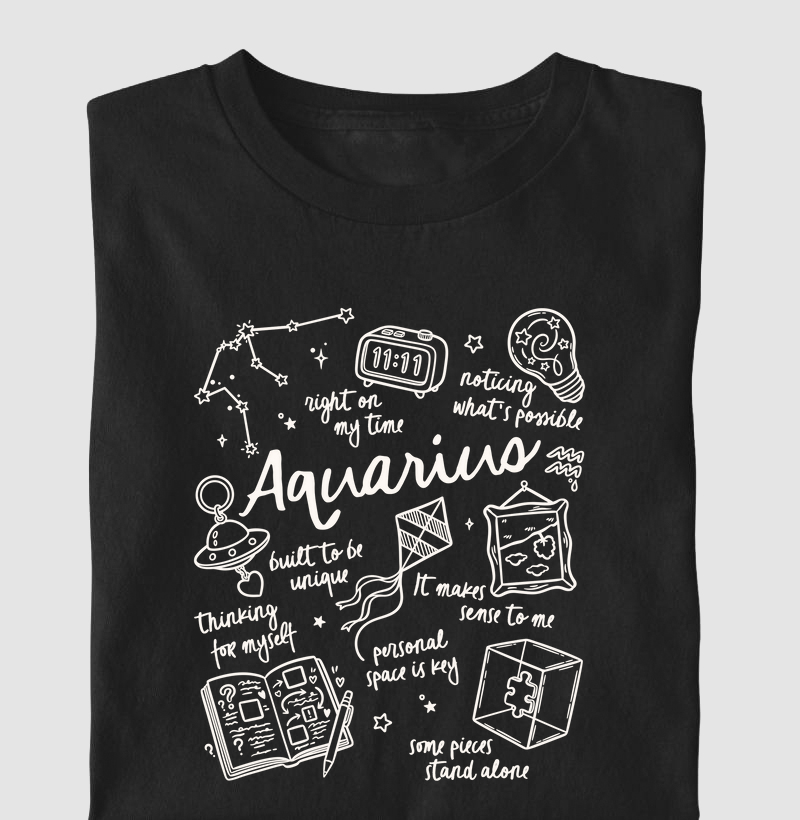 Aquarius doodle white