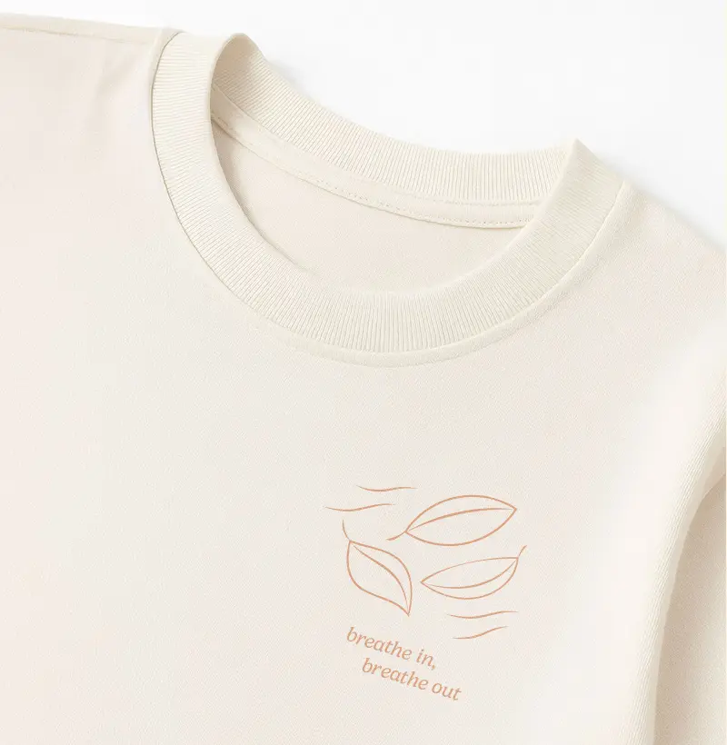 Camiseta Oversized Feminina 100% algodão "breathe in, breathe out."