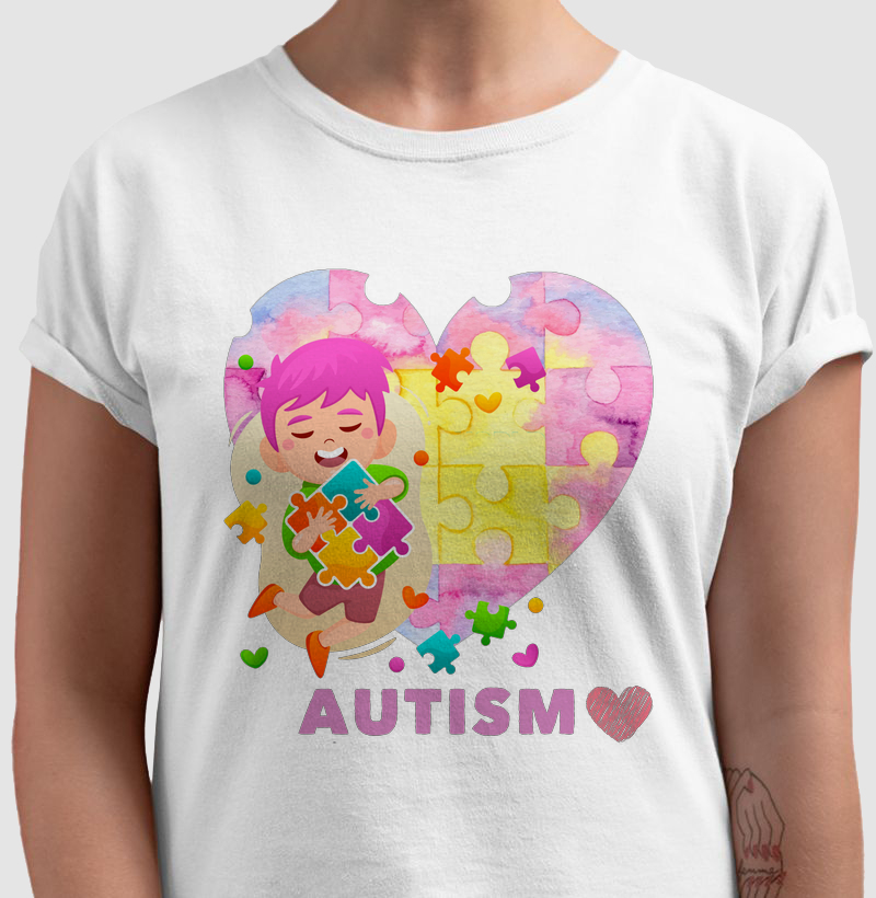 Camiseta-Autismo heart puzzle