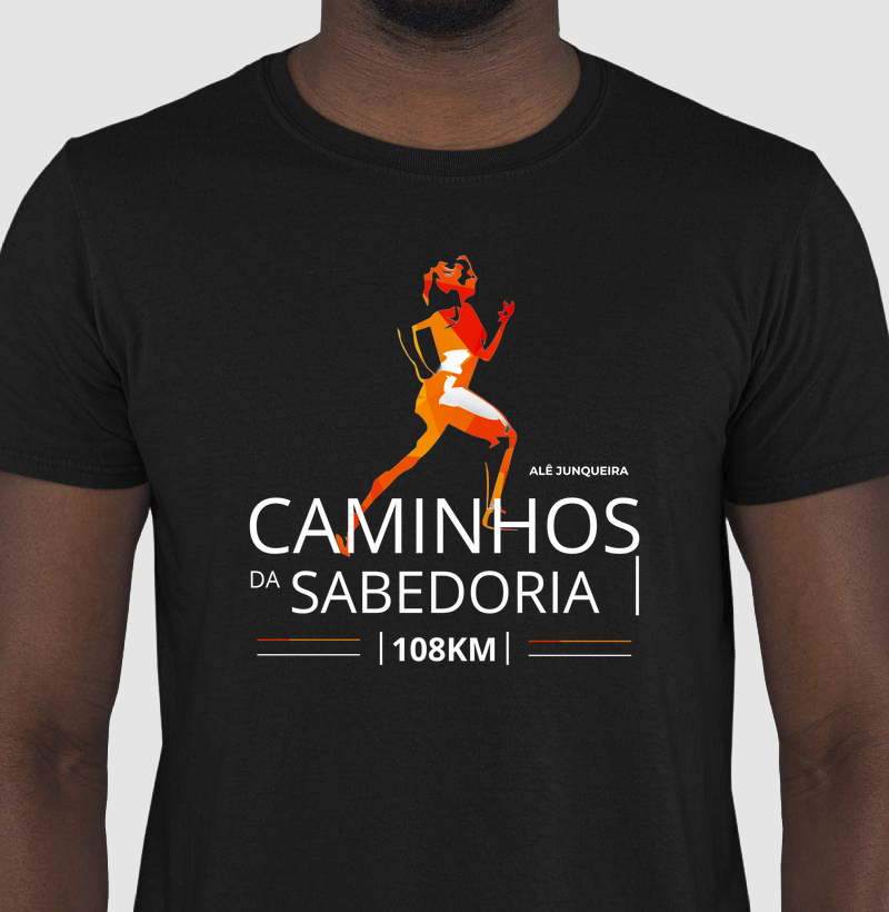 Camiseta Masculina Preta Caminho da Sabedoria; 100% Algodão