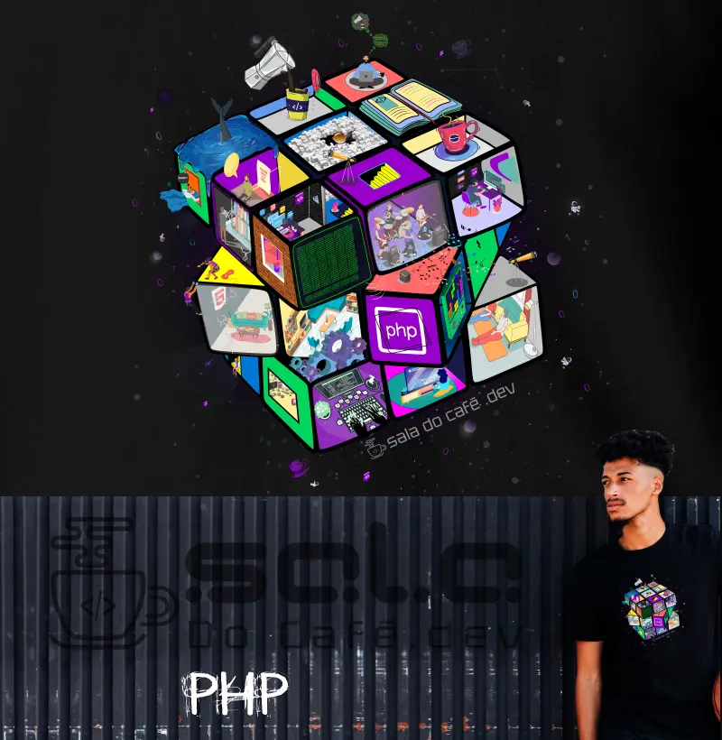 Camiseta Cubo Programador PHP