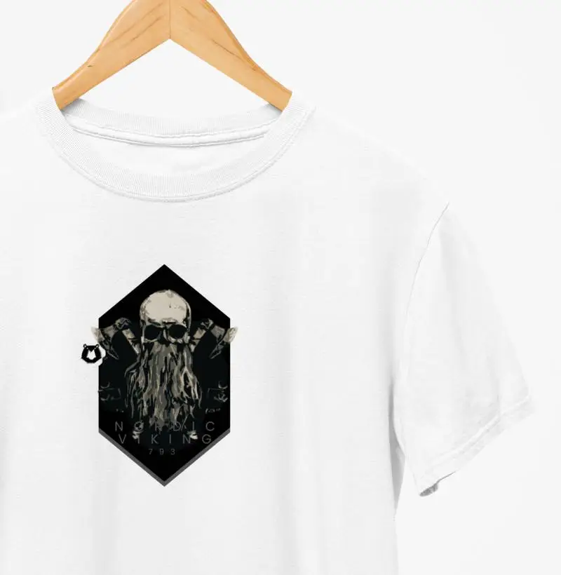 camiseta caveira viking nordic
