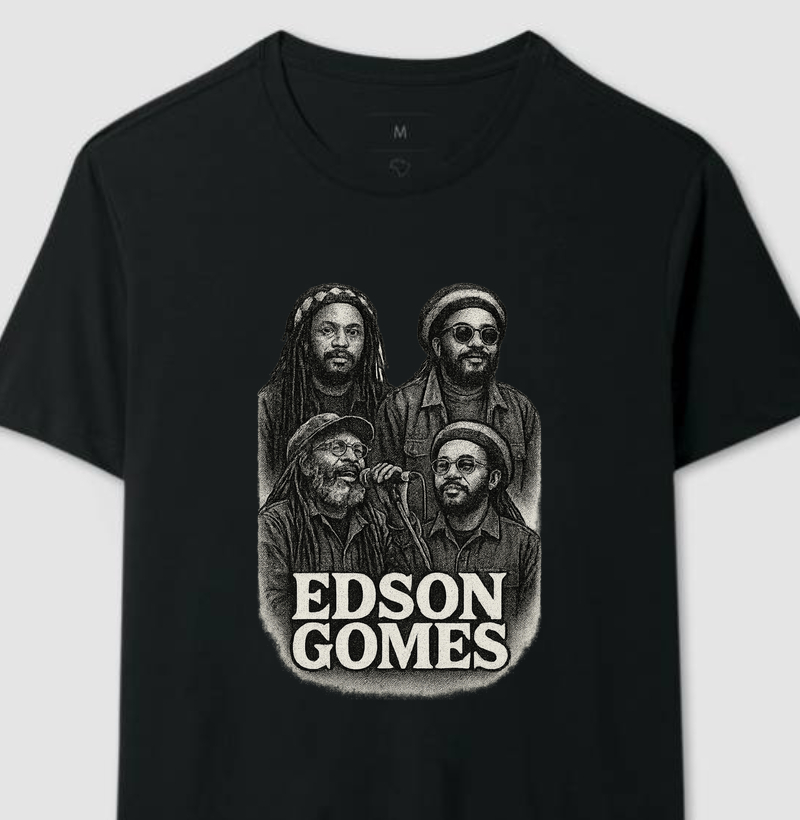 camiseta algodão reggae edson gomes