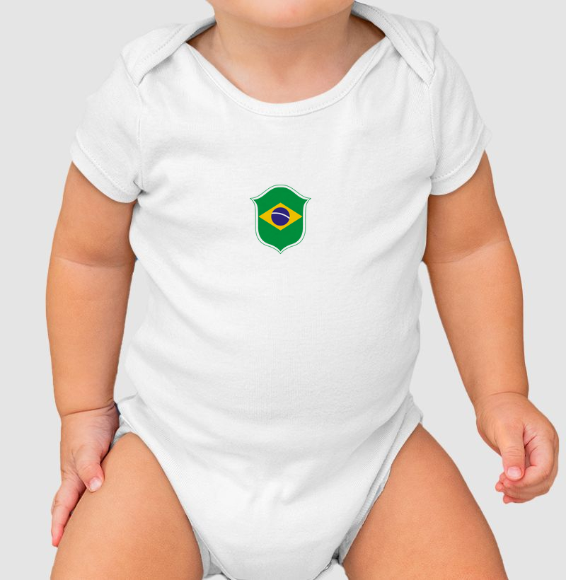 Body Infantil Escudo Brasileiro