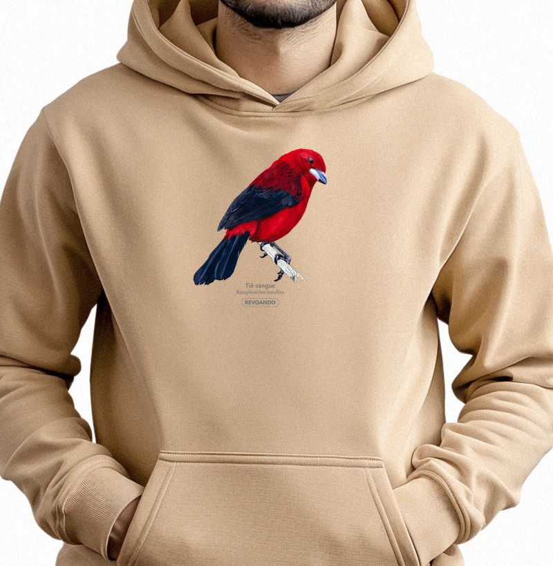 Aves do Brasil - Tiê Sangue - Moletom Hoodie