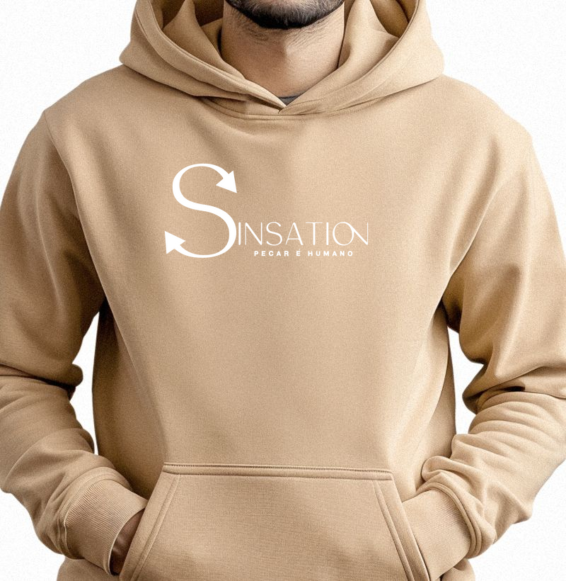 Hoddie Moletom - Sinsation - Logo in White