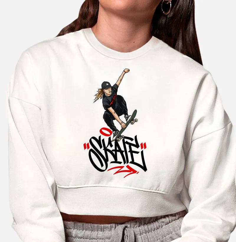 Moletom Cropped Feminino SKATE