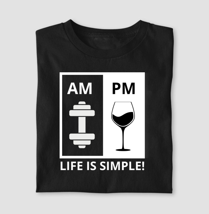 LIFE IS SIMPLE. GYM & WINE (Preta)