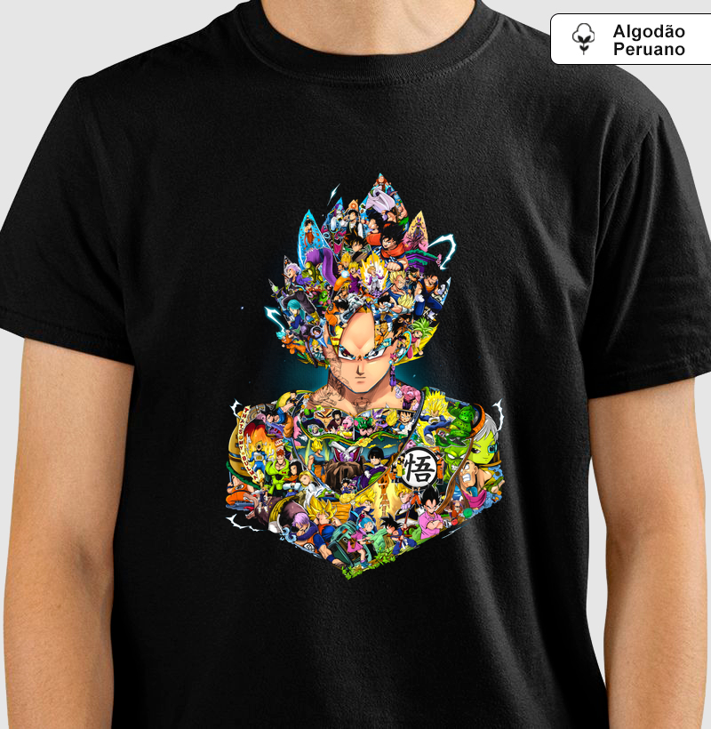 Camisa Algodão Peruano Goku - Dragon Ball Multiverso