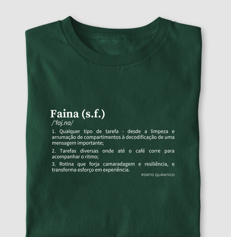 Camiseta Unissex 100% Algodão - Faina (s.f.)