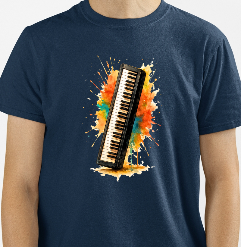 Camiseta para Tecladista – Arte Realista com Pegada Moderna