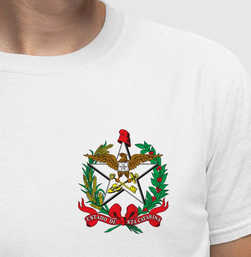 CAMISETA "BRASÃO DE SC" - Coleção Estados Brasileiros