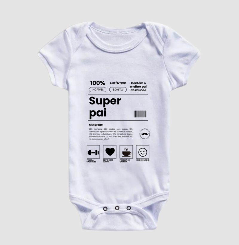 Super Pai – 100% Autêntico | Estampa estilo bula