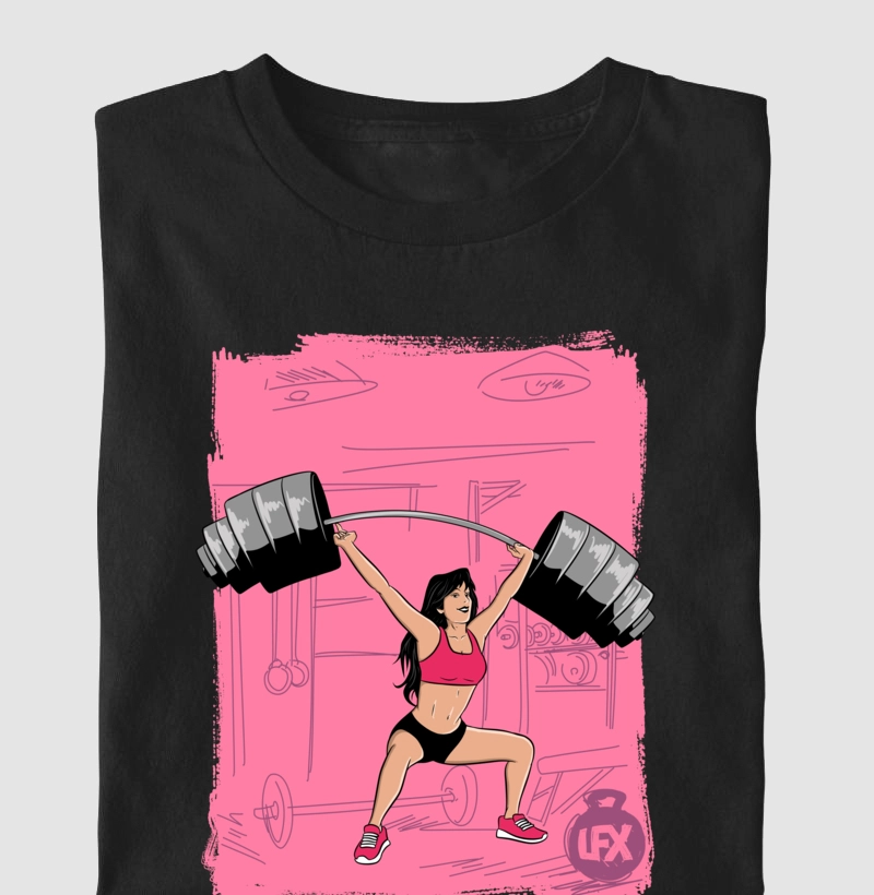 Camiseta Mulher Levantando Barra v01