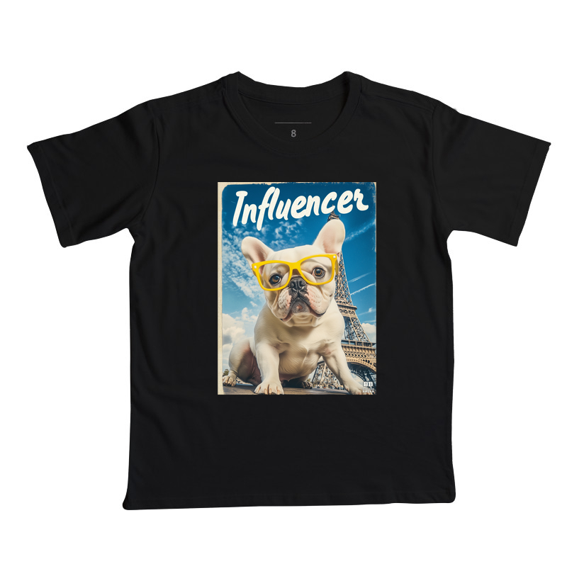 Camiseta Bulldog Frances "Influencer (Branco)"
