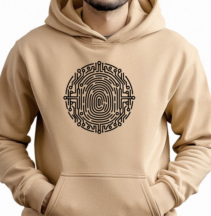Digital Circuit Fingerprint: Moletom com Bolso - Conecte-se com o Futuro