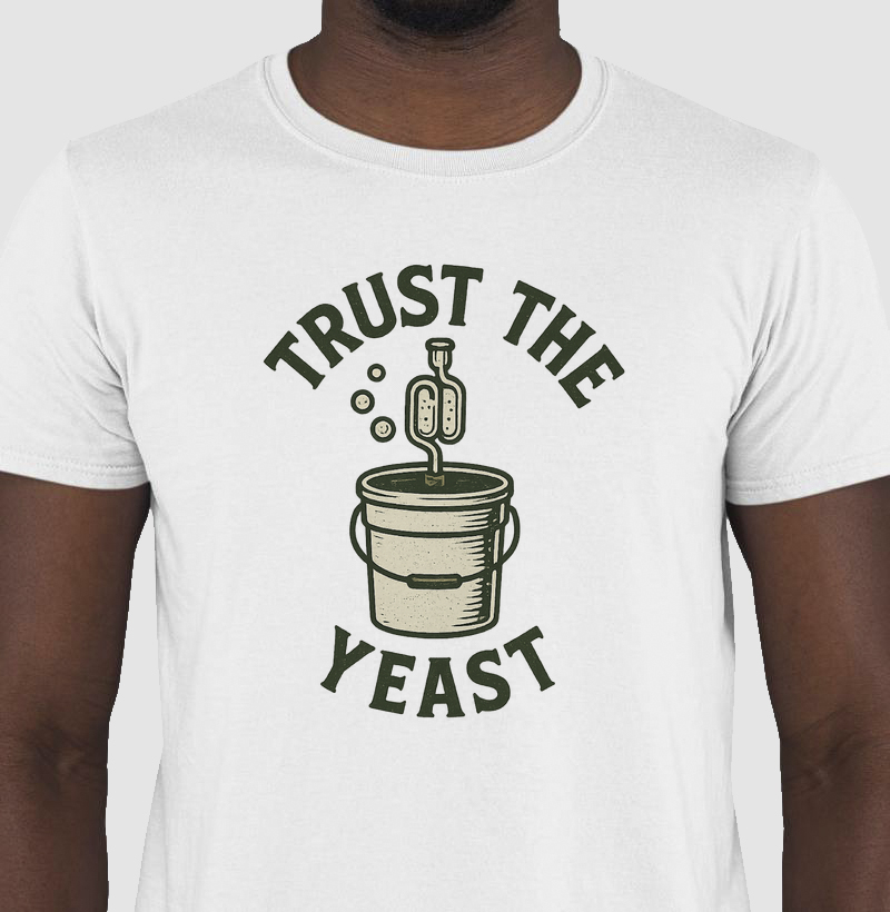 Camiseta Trust the Yeast – Fermentação e Cultura Homebrew