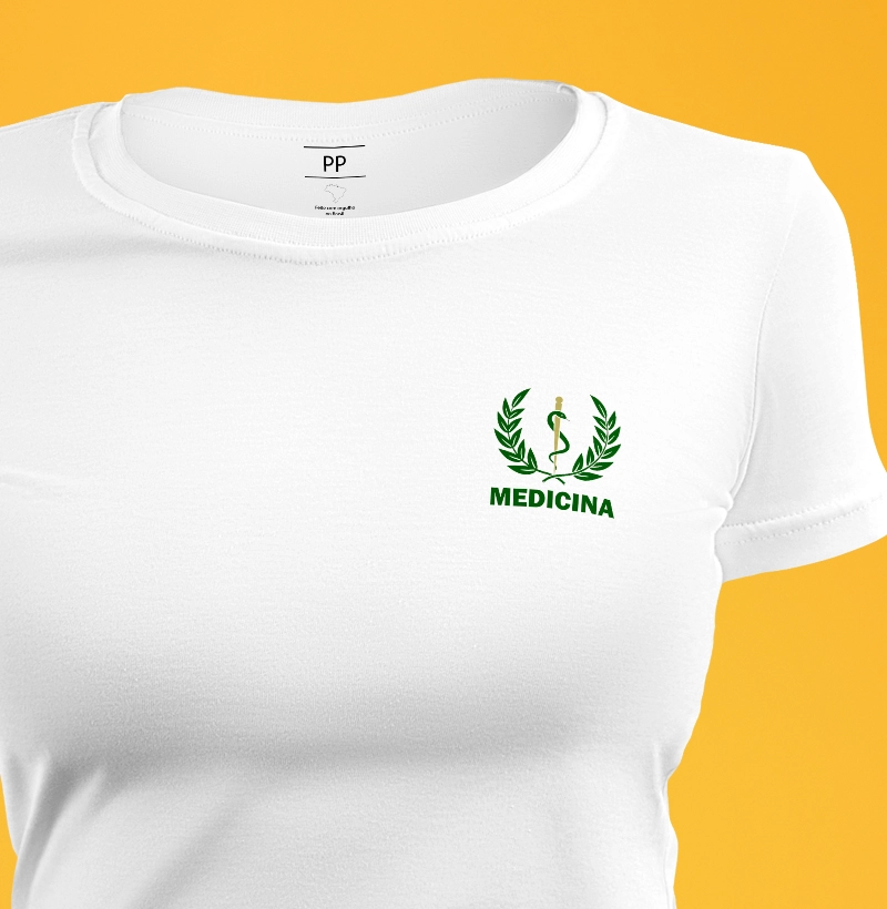 Camiseta Medicina símbolo no peito - feminina
