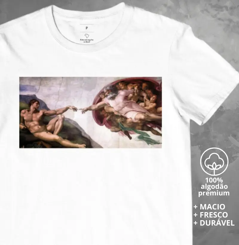 Camiseta A Criação de Adão (1511), Michelangelo