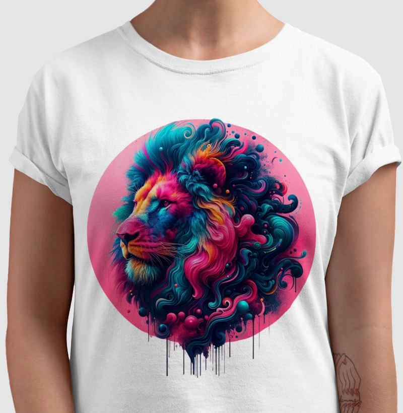 Camiseta Leão Multcores Flames