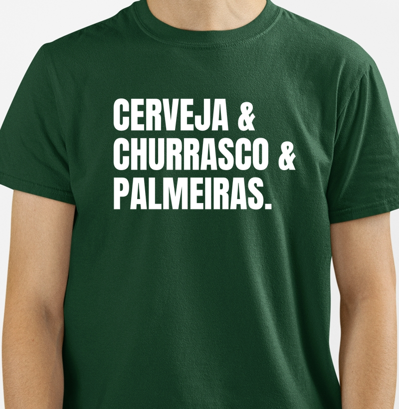 Camiseta cerveja churrasco palmeiras