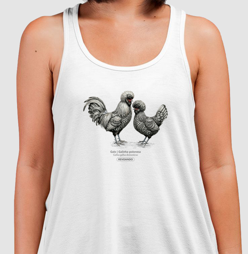 Traços Alados - Galo | Galinha-polonesa - Regata