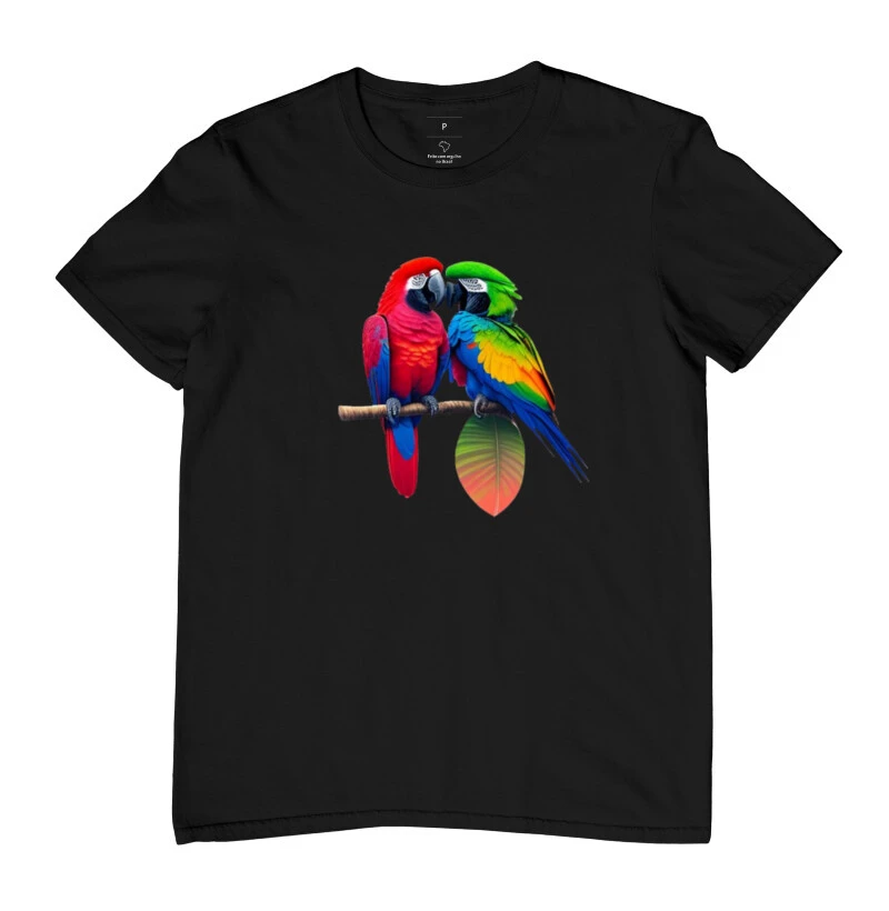 Camisa estampa de araras casal
