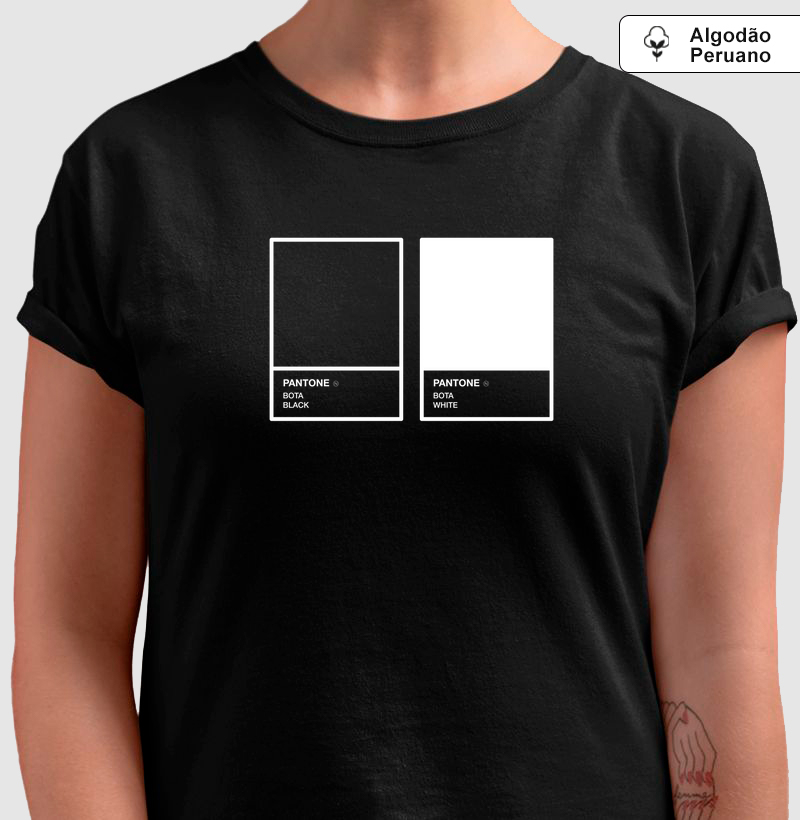 Camiseta  Algodão Peruano Pantone Black and White