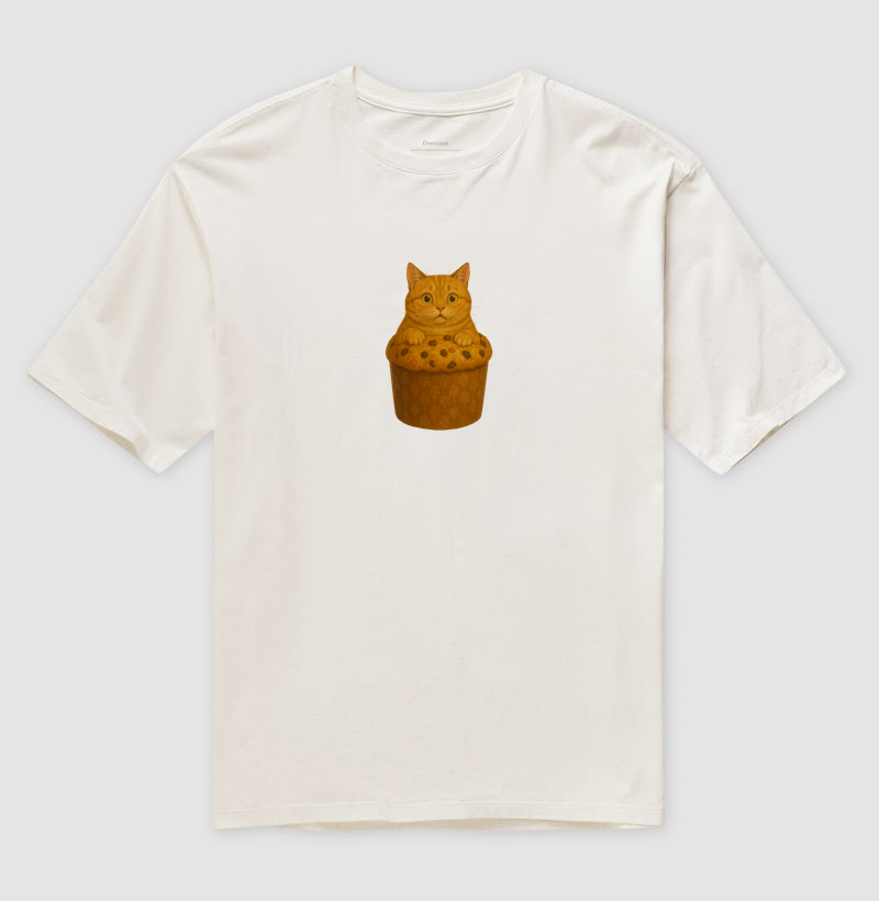 Camiseta Oversized - Gato no Panettone