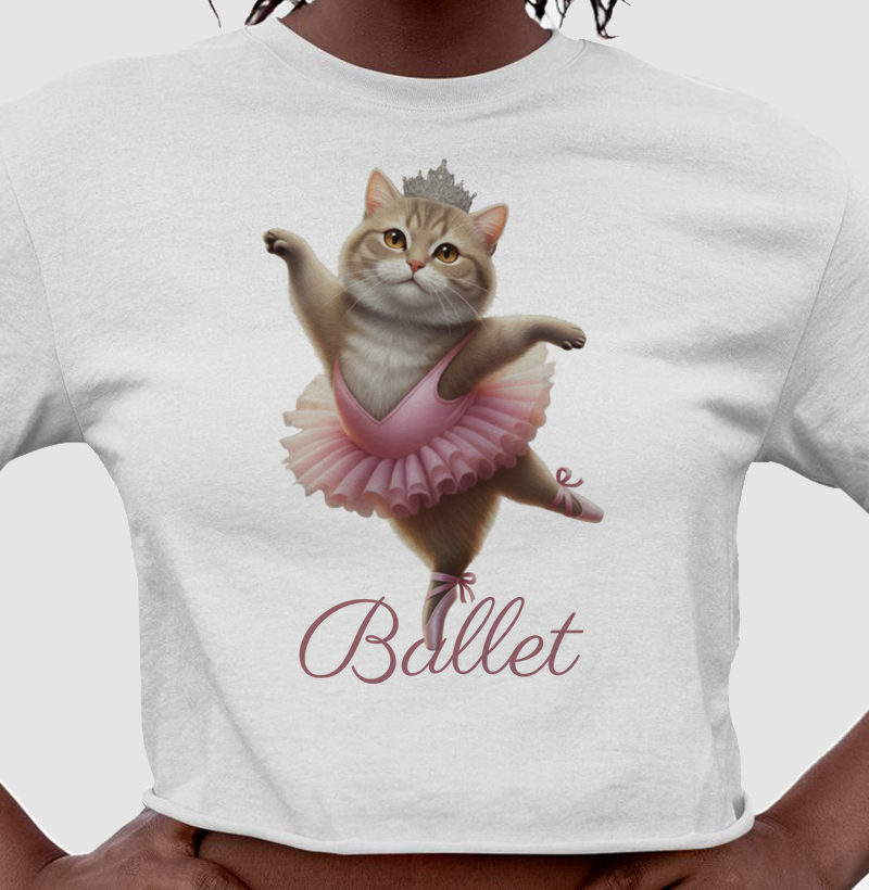 Gatinha Bailarina com Tutu Rosa