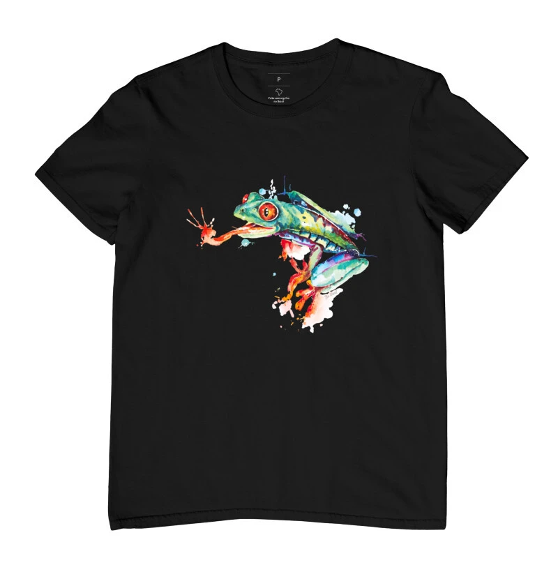 Camiseta Premium com Estampa Pintura de Sapo