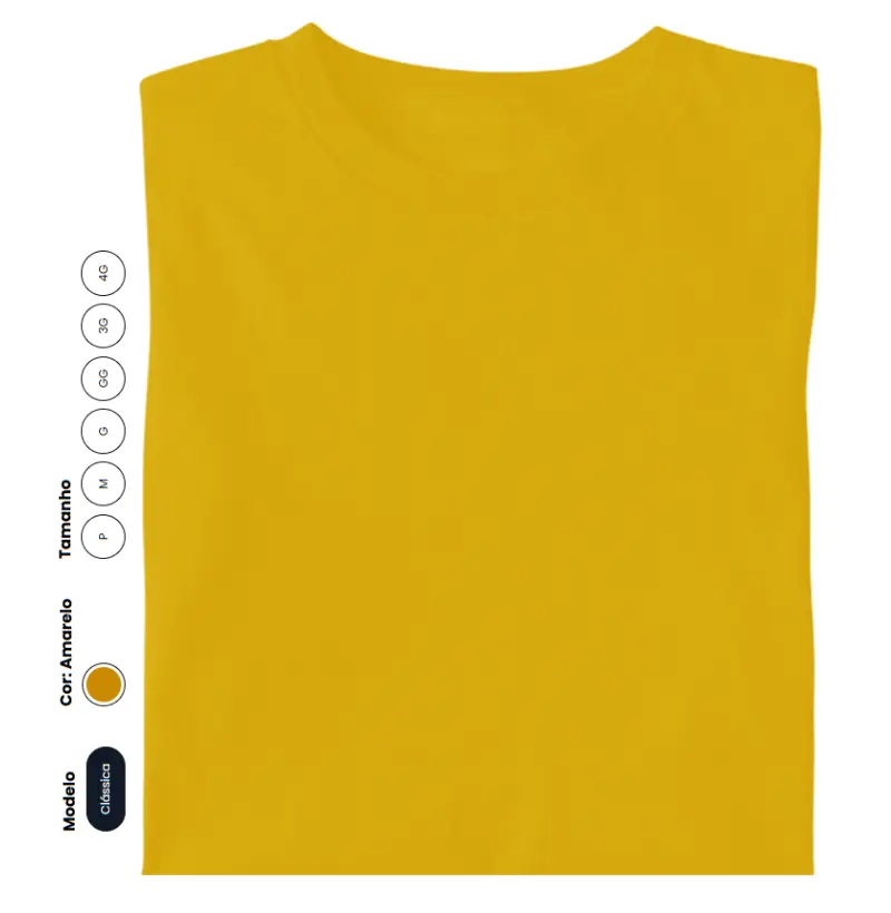 Camiseta clássica amarela  básica 