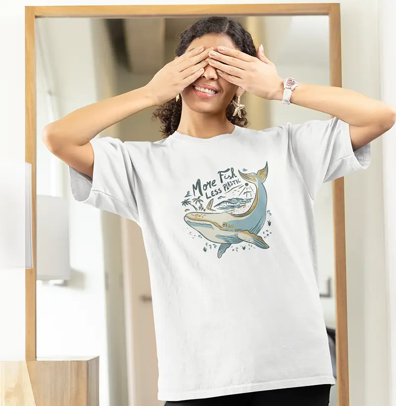 Camiseta More fish less plastic
