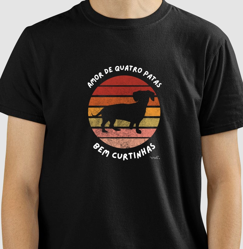 Camiseta Cachorro Salsicha - amor de quatro patas, bem curtinhas