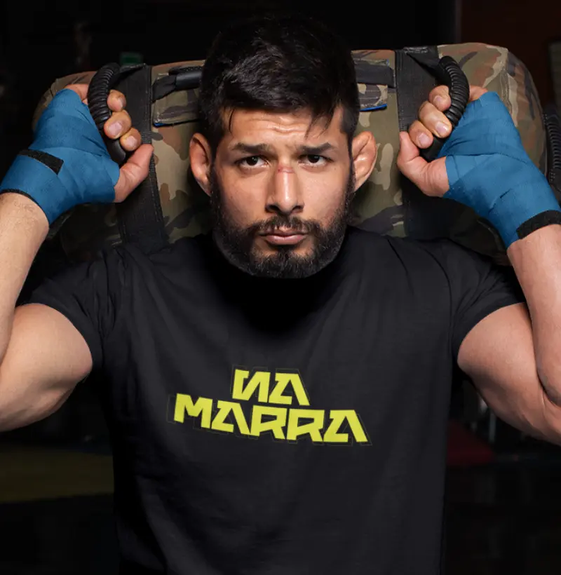 Camiseta Divertida de Musculação | Na Marra | Estilo Moderno e Sustentável