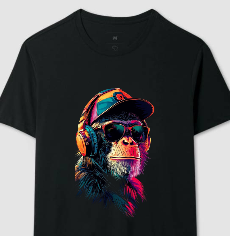 Macaco usando fone