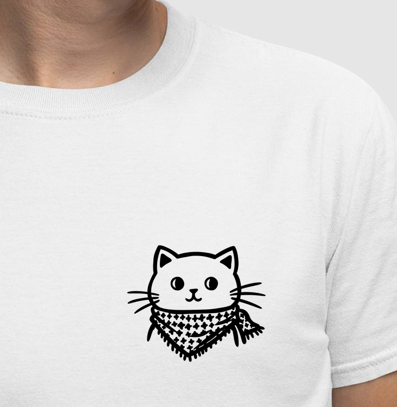 Gato com Lenço Palestino (bolso)