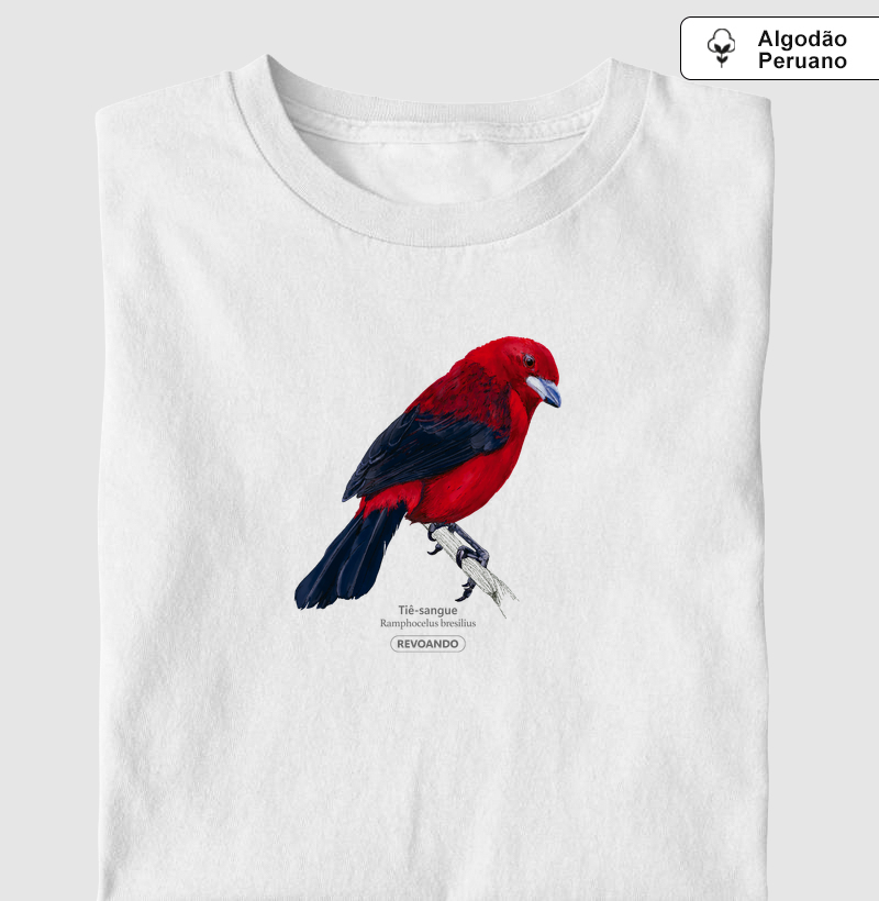 Aves do Brasil - Tiê Sangue - Algodão Peruano