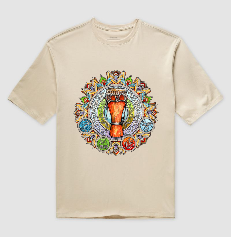 Camiseta Oversize O Ritmo da Ancestralidade 100% Algodão