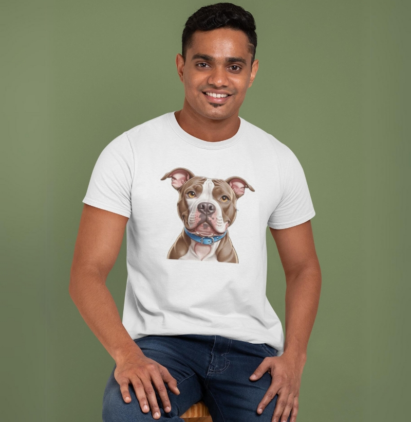 Camiseta com Estampa doguinho de coleira e feliz
