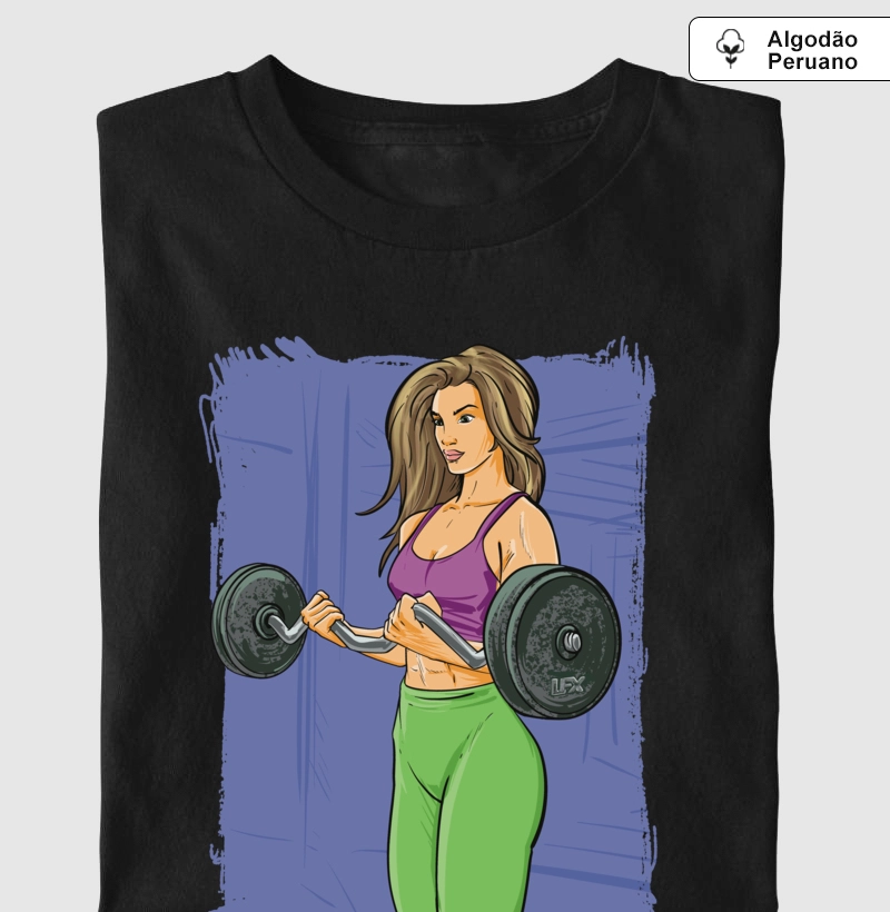 Mulher fazendo biceps V01