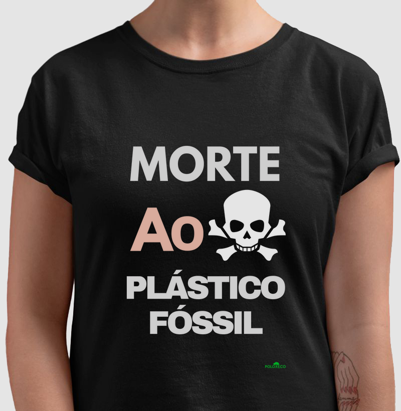 Morte ao plástico fóssil com caveira