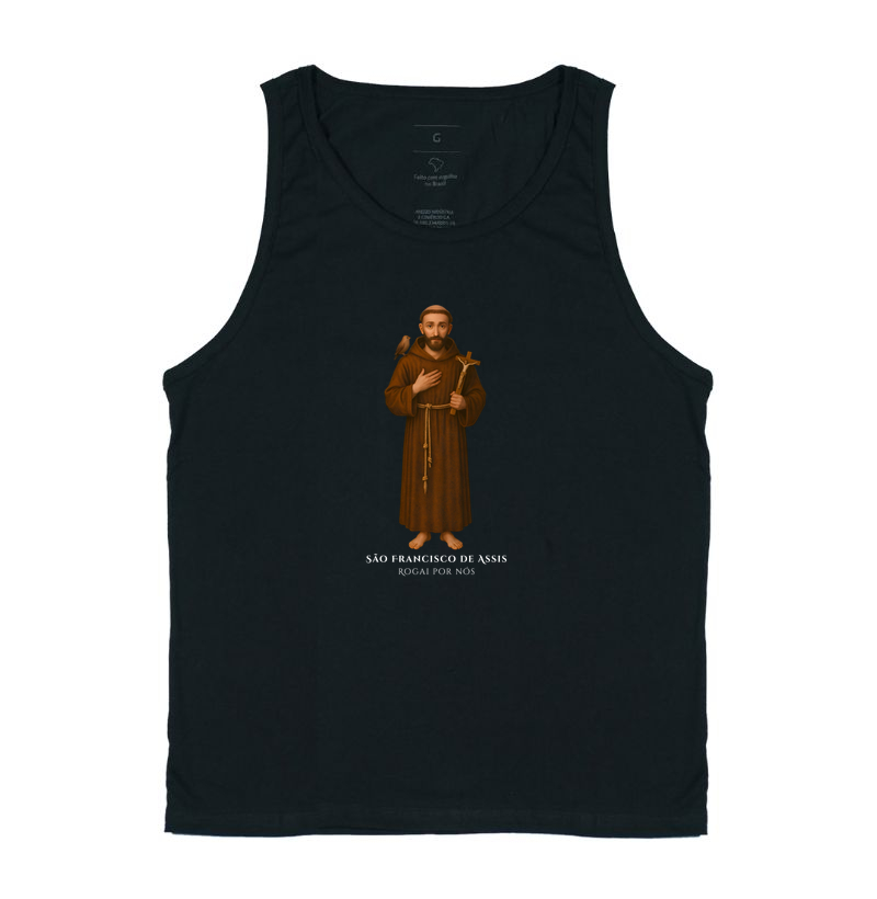 Camiseta Católica - São Francisco de Assis - Rogai por nós