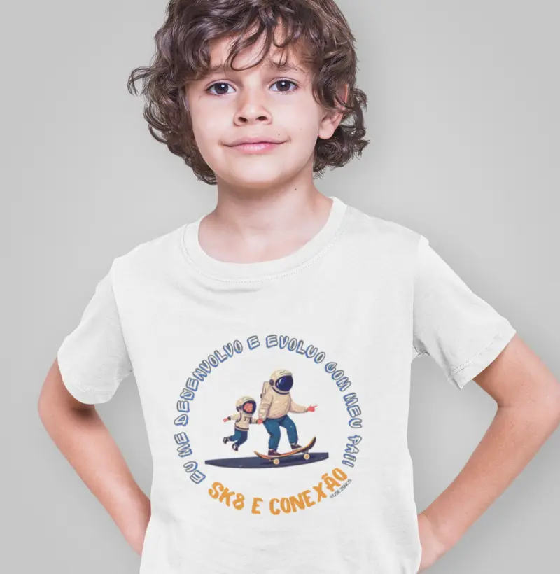 Camiseta - Sk8 Me desenvolvo e Evoluo com Meu Pai
