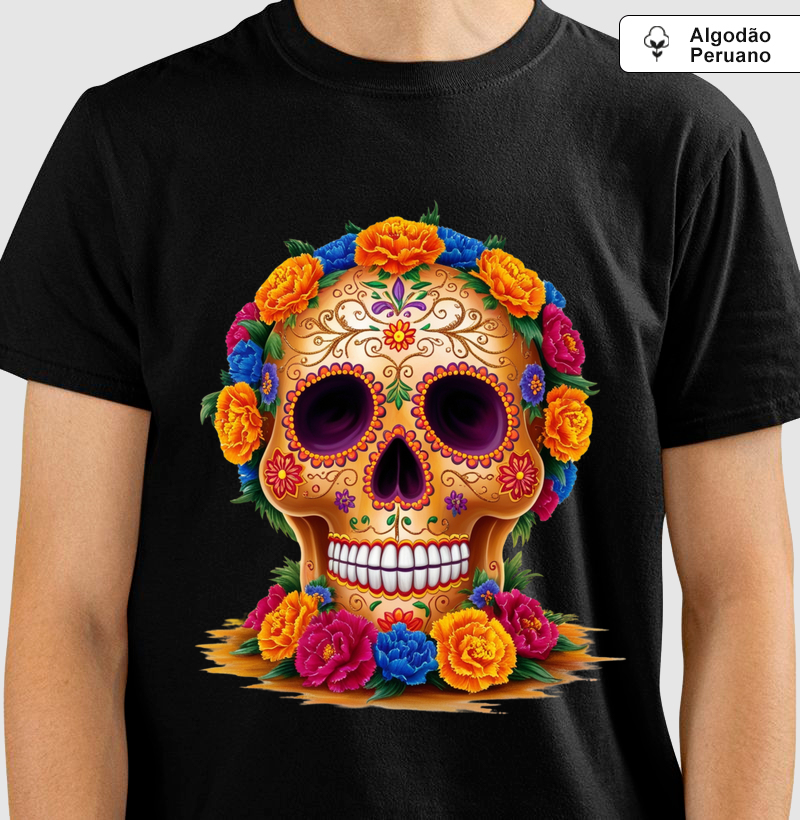 Camiseta Algodão Peruano Skull