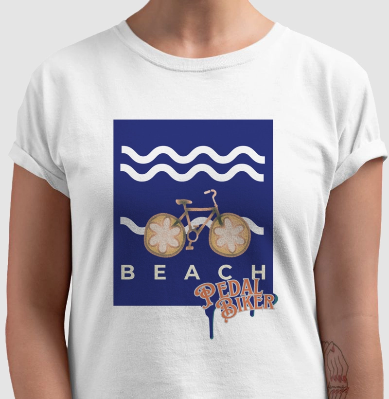 camiseta pedal biker beach
